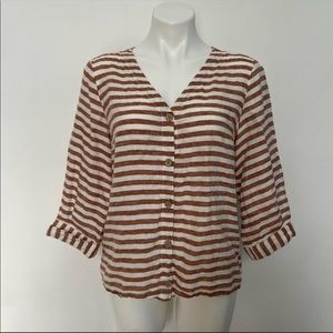 NWT Rachel Zoe Striped Linen Shirt